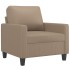 Sillón con taburete cuero sintético color capuchino 60