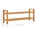Zapatero con 2 estantes madera de roble maciza 100x27x40