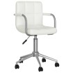 Silla de comedor giratoria cuero sintético blanco
