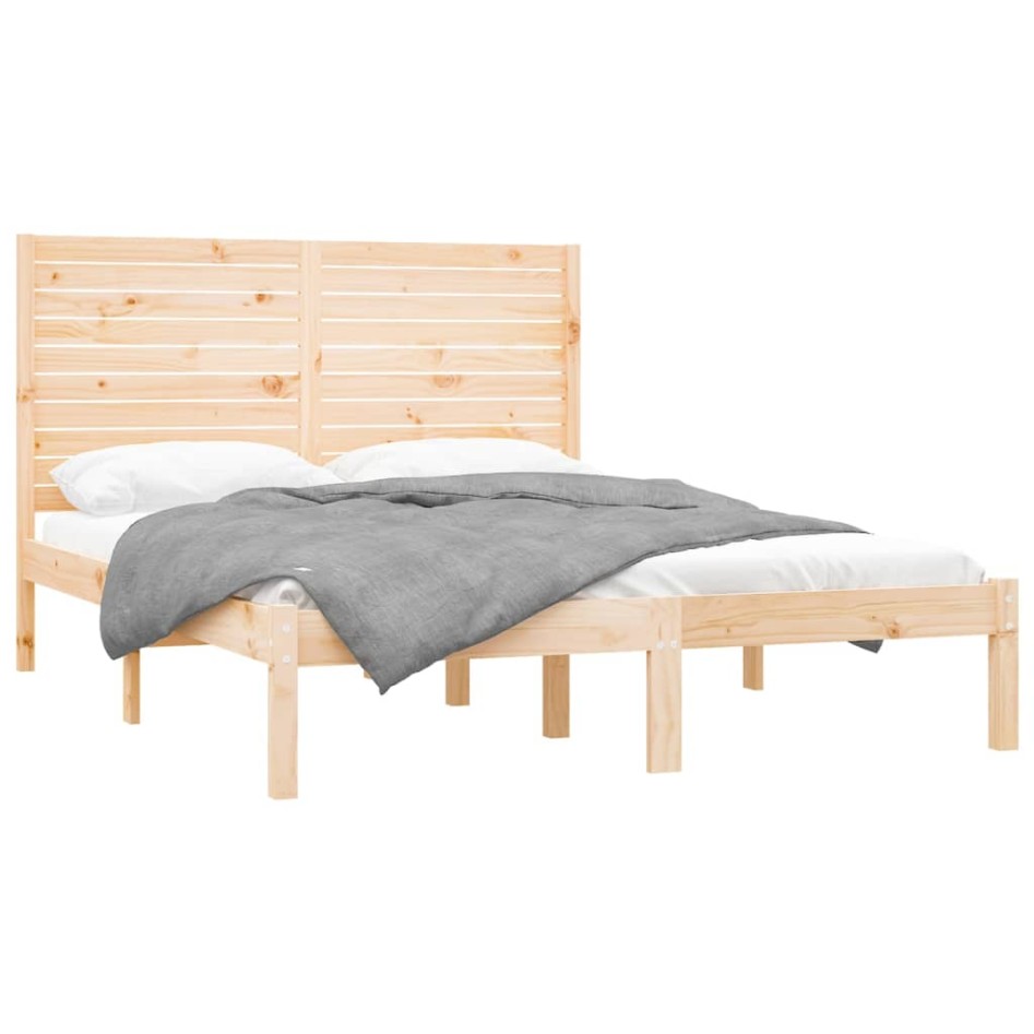 Estructura de cama de madera maciza 140x200