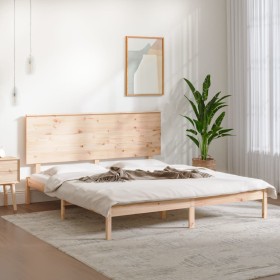 Estructura de cama sin colchón madera maciza de pino 200x200