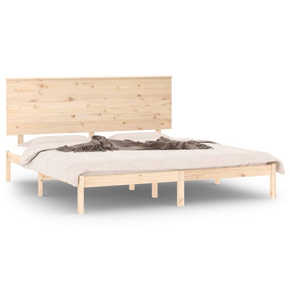 Estructura de cama sin colchón madera maciza de pino 200x200