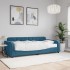 Sofá cama con colchón terciopelo azul 90x200