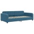 Sofá cama con colchón terciopelo azul 90x200