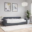 Sofá cama con colchón terciopelo gris oscuro 90x200 cm