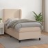 Cama box spring con colchón cuero sintético capuchino 80x200