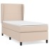 Cama box spring con colchón cuero sintético capuchino 80x200