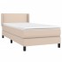 Cama box spring con colchón cuero sintético capuchino 80x200