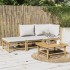 Set de muebles de jardín 3 piezas bambú y cojines gris