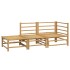 Set de muebles de jardín 3 piezas bambú y cojines gris