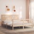 Estructura de cama con cabecero madera maciza 160x200
