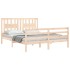 Estructura de cama con cabecero madera maciza 160x200