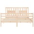 Estructura de cama con cabecero madera maciza 160x200