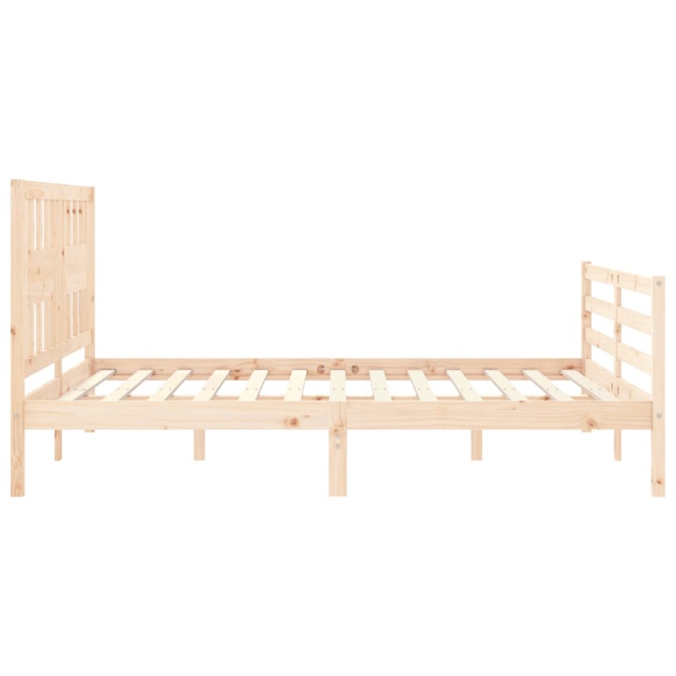 Estructura de cama con cabecero madera maciza 160x200