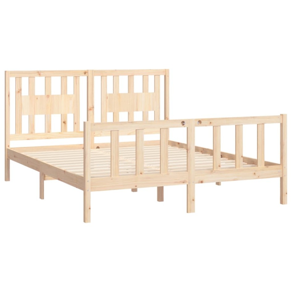 Estructura de cama sin colchón madera maciza de pino 160x200
