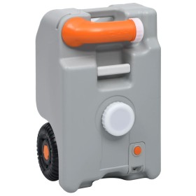 Depósito de agua con ruedas para camping gris 25