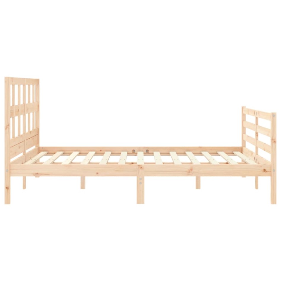 Estructura de cama con cabecero madera maciza 160x200