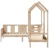 Set de sofá cama y banco con techo madera maciza pino 90x190