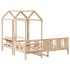 Set de sofá cama y banco con techo madera maciza pino 90x190