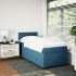 Cama box spring con colchón terciopelo azul oscuro 80x200