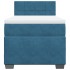 Cama box spring con colchón terciopelo azul oscuro 80x200