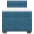 Cama box spring con colchón terciopelo azul oscuro 80x200