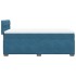 Cama box spring con colchón terciopelo azul oscuro 80x200