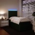Cama box spring con colchón terciopelo verde oscuro 80x200