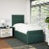 Cama box spring con colchón terciopelo verde oscuro 80x200