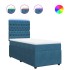 Cama box spring con colchón terciopelo azul oscuro 80x200