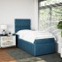 Cama box spring con colchón terciopelo azul oscuro 80x200