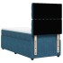 Cama box spring con colchón terciopelo azul oscuro 80x200