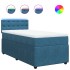 Cama box spring con colchón terciopelo azul oscuro 80x200
