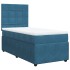 Cama box spring con colchón terciopelo azul oscuro 80x200