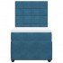 Cama box spring con colchón terciopelo azul oscuro 80x200