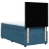 Cama box spring con colchón terciopelo azul oscuro 80x200