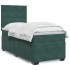Cama box spring con colchón terciopelo verde oscuro 80x200