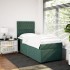 Cama box spring con colchón terciopelo verde oscuro 80x200