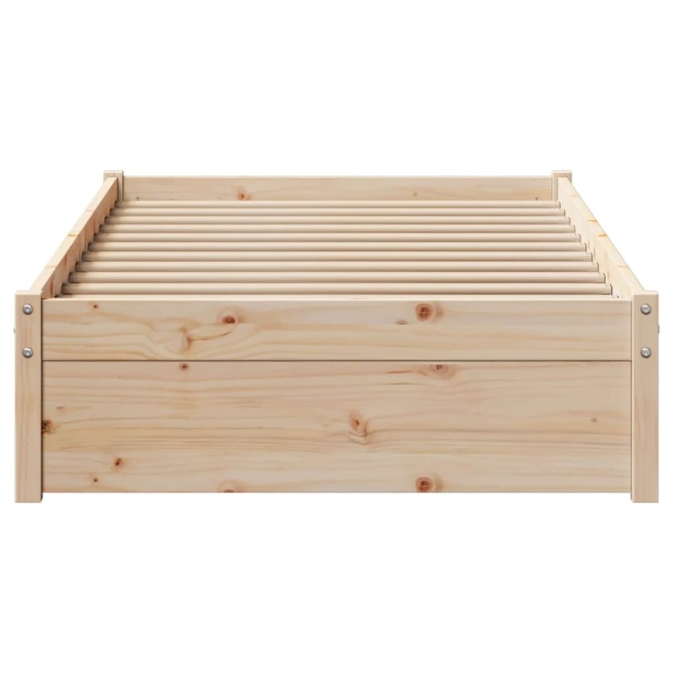Estructura de cama sin colchón madera maciza de pino 100x200