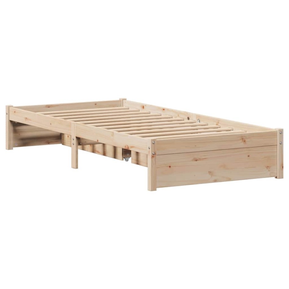 Estructura de cama sin colchón madera maciza de pino 100x200