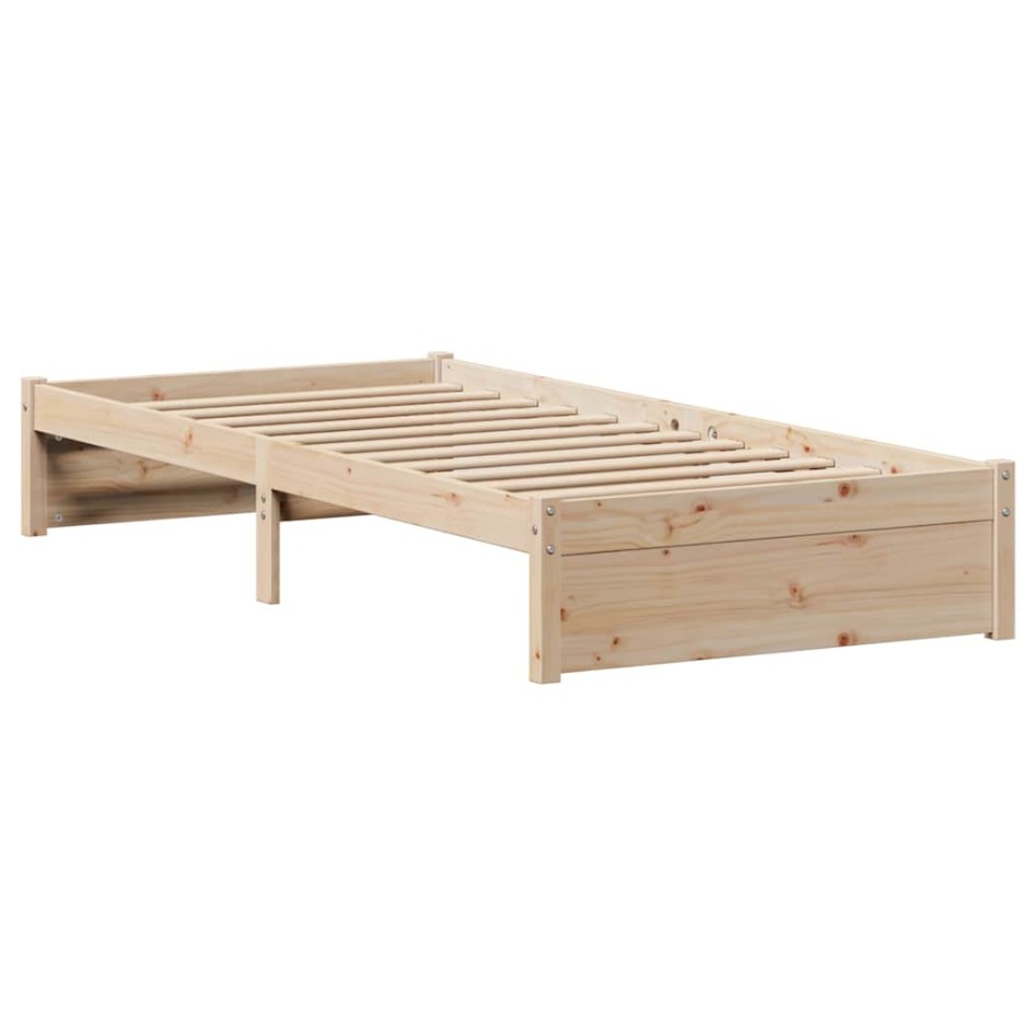 Estructura de cama sin colchón madera maciza de pino 100x200