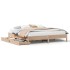 Estructura de cama sin colchón madera maciza de pino 200x200