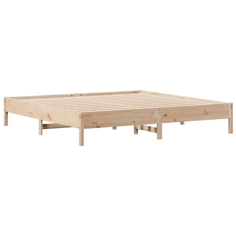 Estructura de cama sin colchón madera maciza de pino 200x200