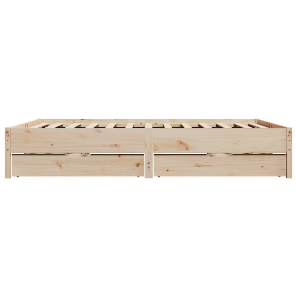 Estructura de cama sin colchón madera maciza de pino 200x200