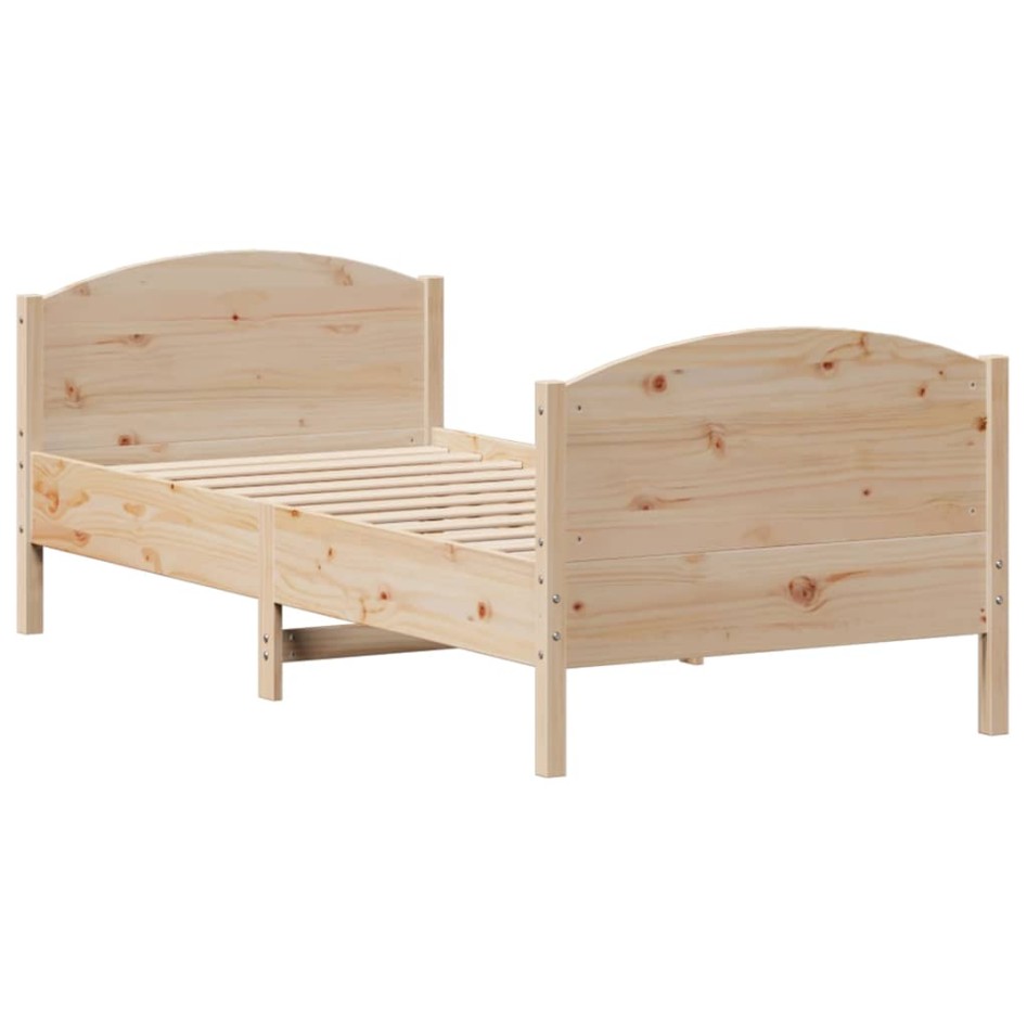 Estructura de cama sin colchón madera maciza de pino 90x200