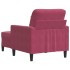 Sillón con taburete terciopelo rojo tinto 60