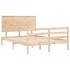 Estructura de cama con cabecero madera maciza 140x190