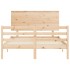 Estructura de cama con cabecero madera maciza 140x190