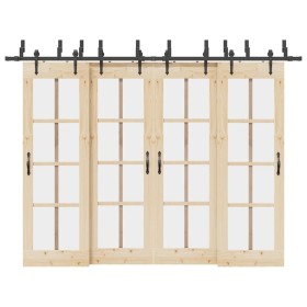 Kit de herrajes para puertas correderas acero negro 305