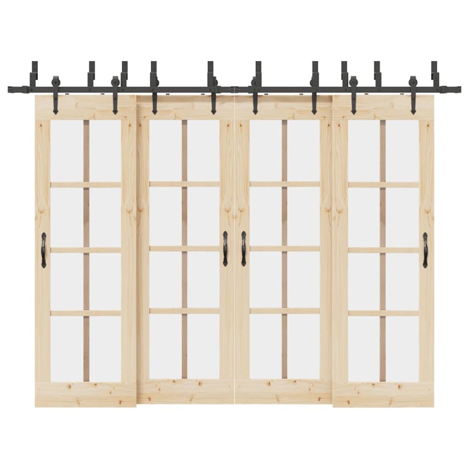 Kit de herrajes para puertas correderas acero negro 305